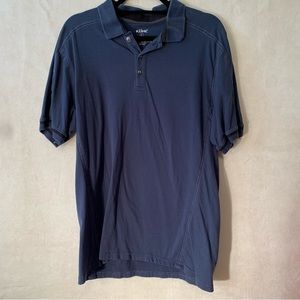 KUHL Wildfire Blue Casual Outdoor Hiking Short Sleeve Polo Shirt Mens Large